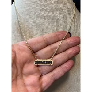 Kendra Scott Gold Druzy Bar Necklace – 16” + 2”